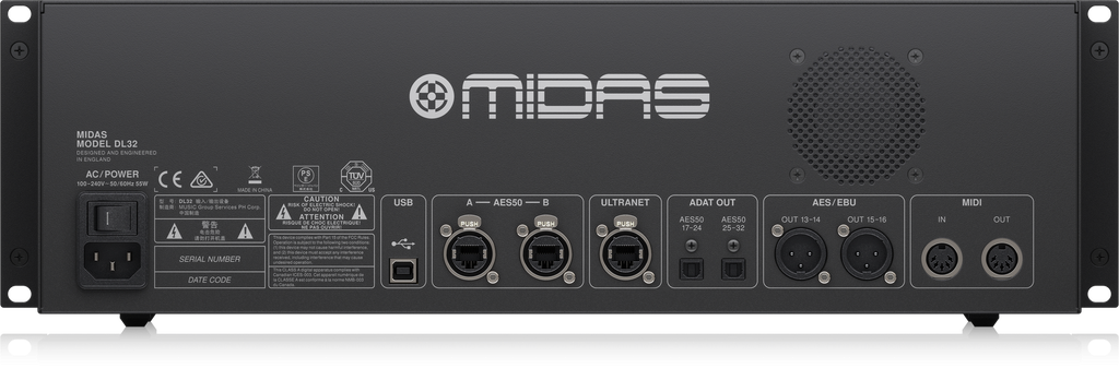 STAGE BOX MIDAS, MEDUSA DIGITAL, INTERFAZ ULTRANET Y ADAT, 32 ENTRADAS XLR, 16 SALIDAS XLR