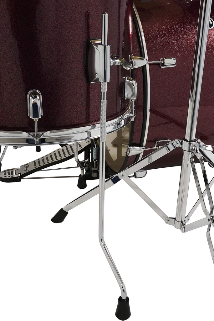 BATERIA ACUSTICA PDP, SERIE CENTER STAGE, 5PCS, COLOR RUDY RED SPARKLE, MEDIDAS: 22, 10,12,14,16