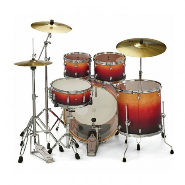 BATERIA ACUSTICA PEARL, SERIE EXPORT, 5PCS, ACABADO MATE, COLOR AMANECER AMBAR