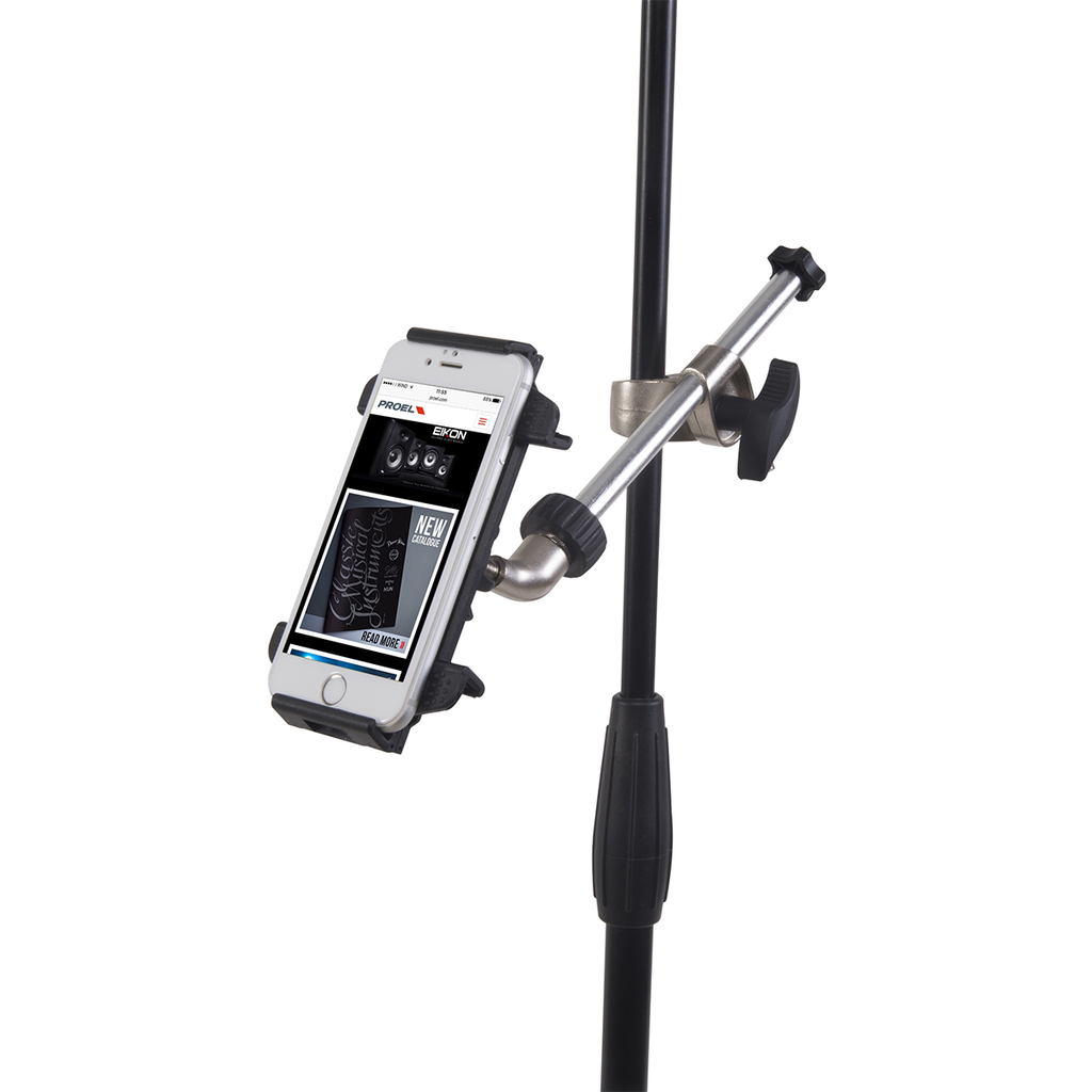 SOPORTE UNIVERSAL PROEL, PARA SMARTPHONE Y TABLET, COLOR NEGRO