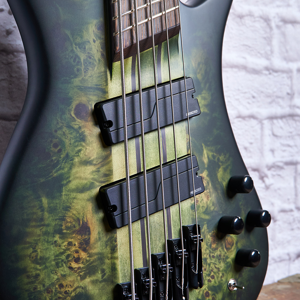 BAJO ELECTRICO SPECTOR, SERIE NS DOMENSION, 5 CUERDAS, ACTIVO, MADERA ALAMO, PANTANO DE CENIZA, WENGUÉ,, COLOR MATE DE MUSGO EMBRUJADO