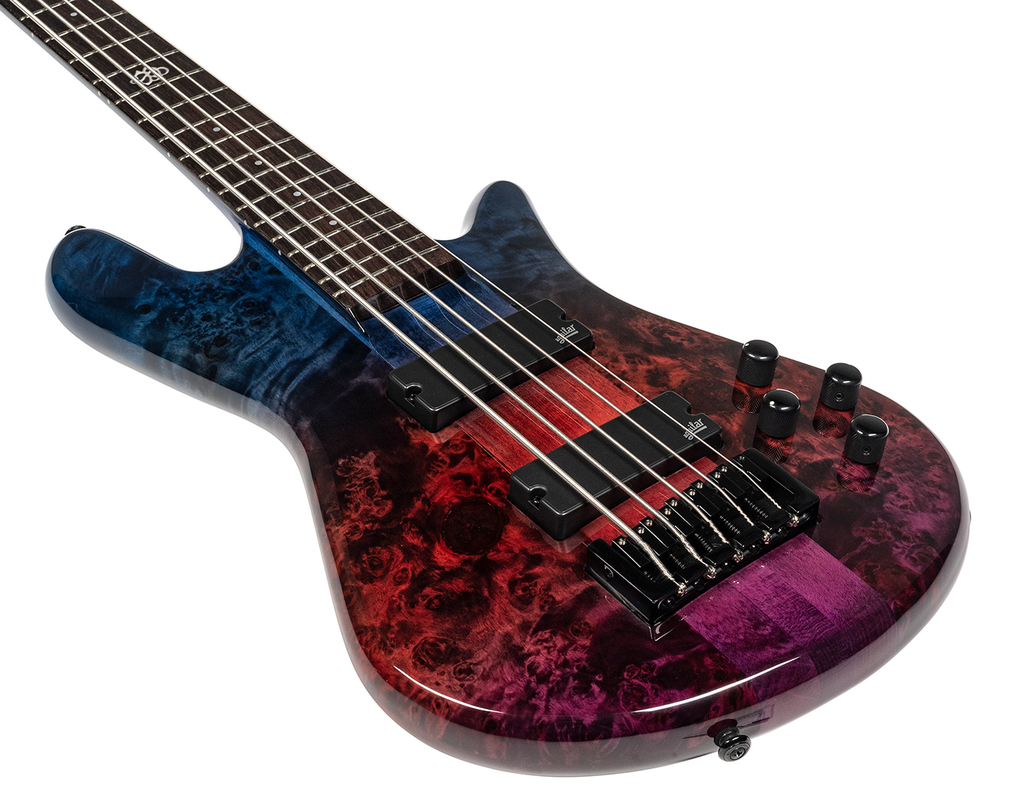 BAJO ELECTRICO SPECTOR, SERIE NS ETHOS, 5 CUERDAS, ACTIVO, MADERA ALAMO, ARCE, PALO DE ROSA,, COLOR BRILLO INTERESTELAR