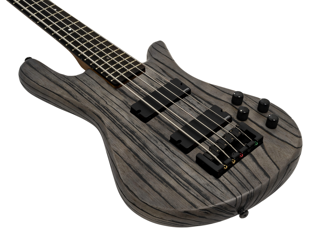 BAJO ELECTRICO SPECTOR, SERIE PULSE, 5 CUERDAS, ACTIVO, MADERA ARCE, FRESNO, EBANO, COLOR GRIS ANTRACITA
