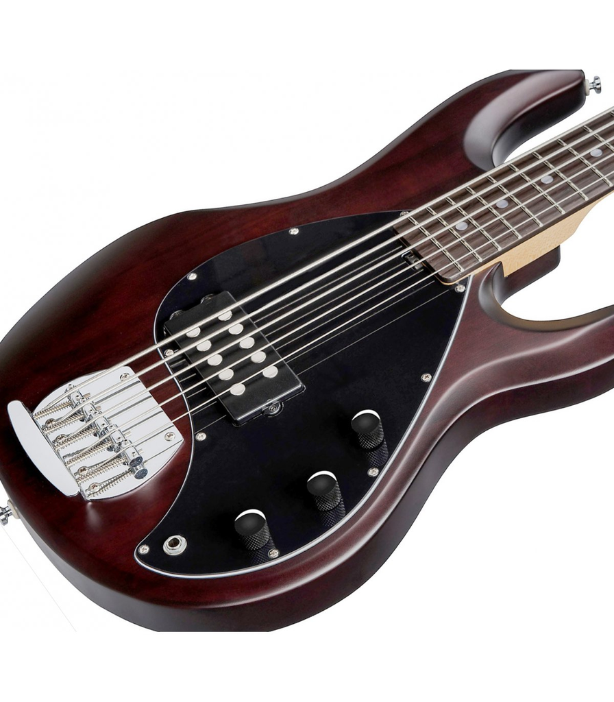BAJO ELECTRICO STERLING, STINGRAY5, 5 CUERDAS, ACTIVO, COLOR WALNUT SATIN
