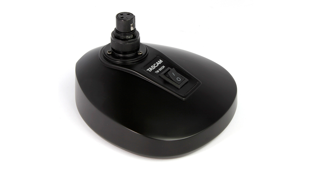 MICROFONO CONDENSADO TASCAM, CUELLO DE CISNE, COLOR NEGRO, INCLUYE BASE