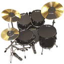 SET DE SILENCIADORES VIC FIRT, 8 PIEZAS, 4 PARA TAMBORES, 3 PARA PLATILLOS, 1 PARA BOMBO, COLOR NEGRO