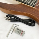 BAJO ELECTRICO HENDRIX, 6 CUERDAS, ACTIVO, COLOR MADERA CLARO, VETEADO, CON FUNDA