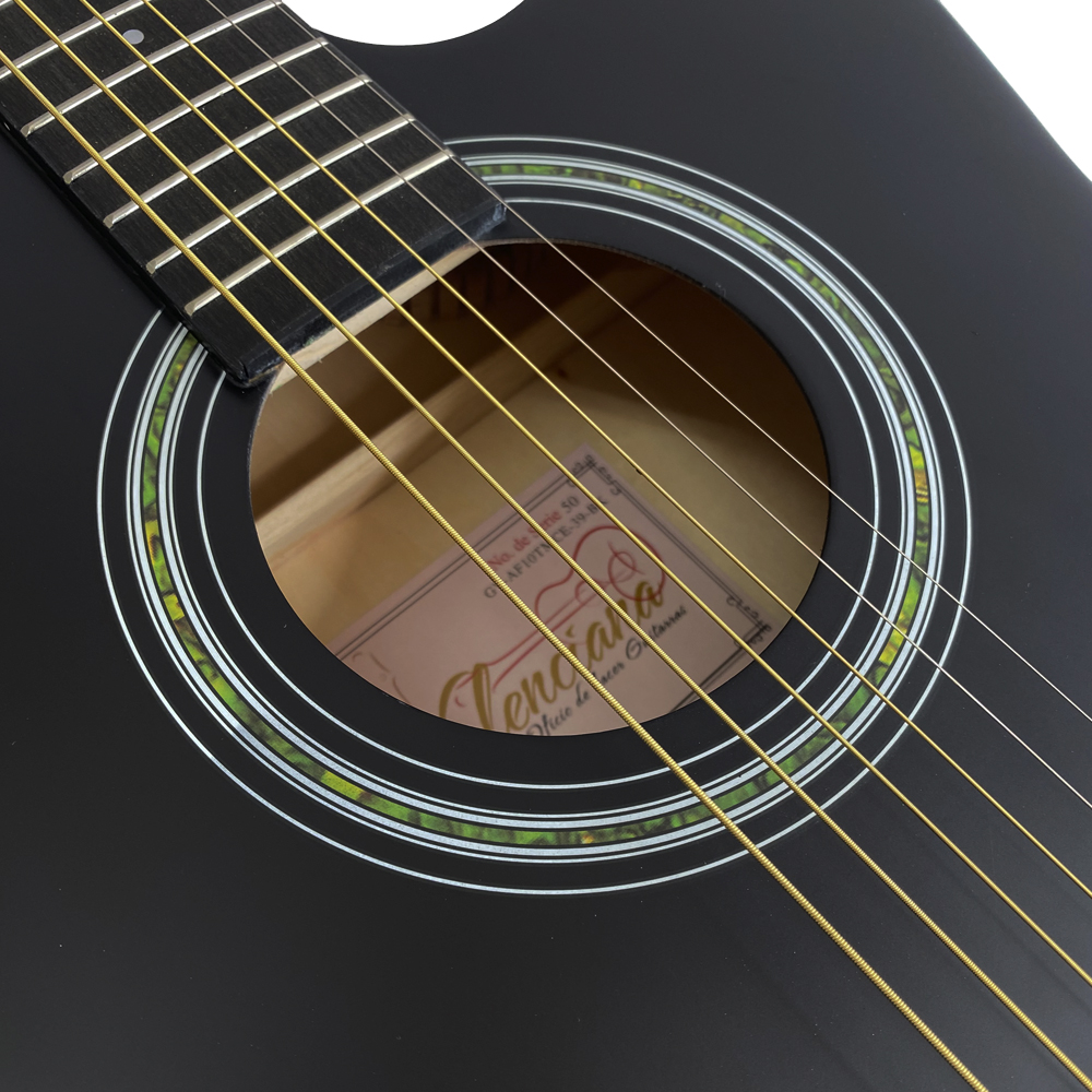GUITARRA ELECTROCLASICA VALENCIANA, SLIM DE 39", CURTAWAY, COLOR NEGRO MATE