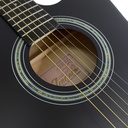 GUITARRA ELECTROCLASICA VALENCIANA, SLIM DE 39", CURTAWAY, COLOR NEGRO MATE