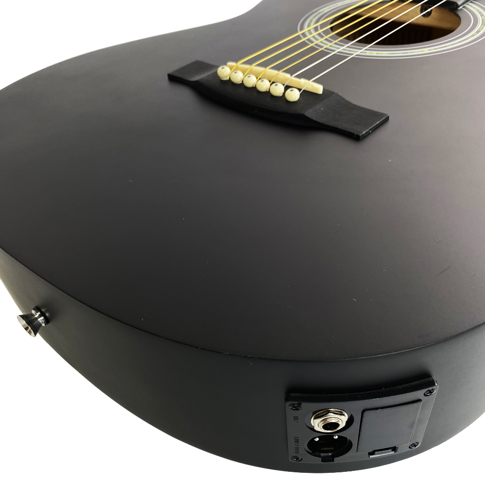 GUITARRA ELECTROCLASICA VALENCIANA, SLIM DE 39", CURTAWAY, COLOR NEGRO MATE