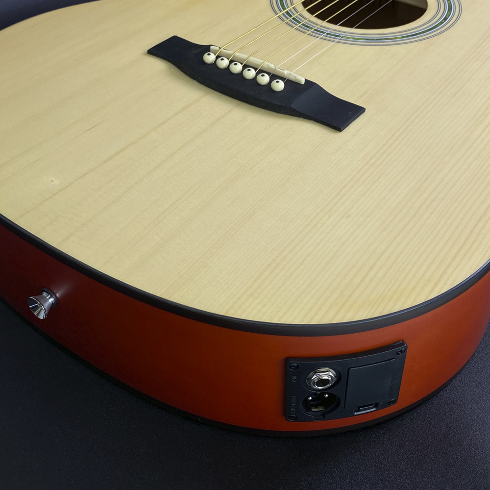 GUITARRA ELECTROCLASICA VALENCIANA, DE 39". CURTAWAY, COLOR NATURAL MATE