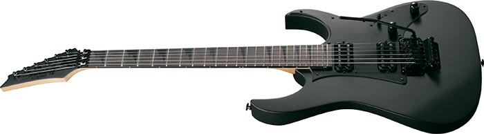 GUITARRA ELECTRICA MARCA IBANEZ, SERIE RG GIO, HH,  PUENTE FLOTANTE (TIPO FLOYD ROSE), SELECTOR 5-WAY, COLOR TRANSPARENT BLACK FLAT