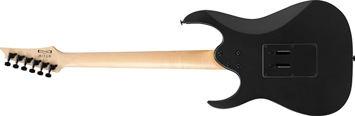 GUITARRA ELECTRICA MARCA IBANEZ, SERIE RG GIO, HH,  PUENTE FLOTANTE (TIPO FLOYD ROSE), SELECTOR 5-WAY, COLOR TRANSPARENT BLACK FLAT