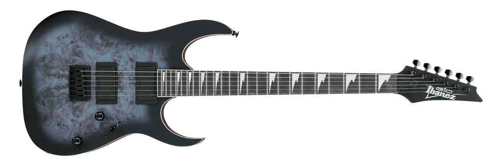 GUITARRA ELECTRICA MARCA IBANEZ, SERIE RG GIO, HH,  SELECTOR 5-WAY, COLOR DEEP DUSK BURST FLAT