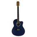 GUITARRA ELECTRO-ACUSTICA VALENCIANA, DE 39", SLIM, CURTAWAY, COLOR AZUL MATE