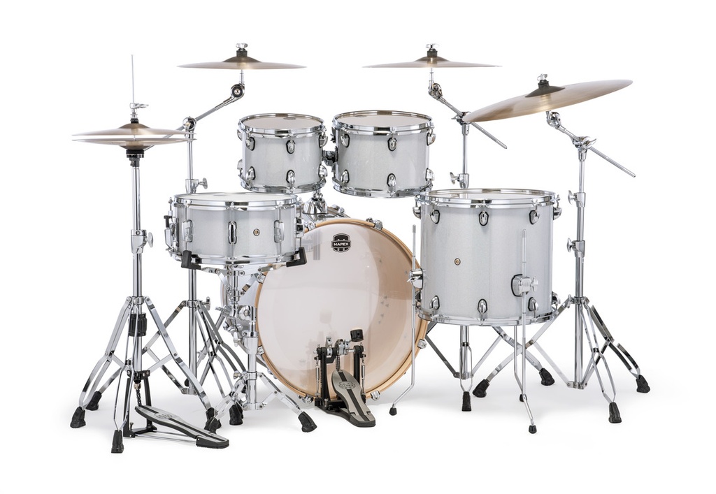 BATERIA ACUSTICA MAPEX, SERIE MARS, 5PCS, COLOR BRILLO DE DIAMANTE (DT), MEDIDAS: 22", 10", 12", 16", 14"X6.5"