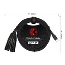 CABLE (Y) KIRLIN, USB C - 2x XLR MACHO (TIP-RING), CAPA LISO NEGRO, 6 METROS