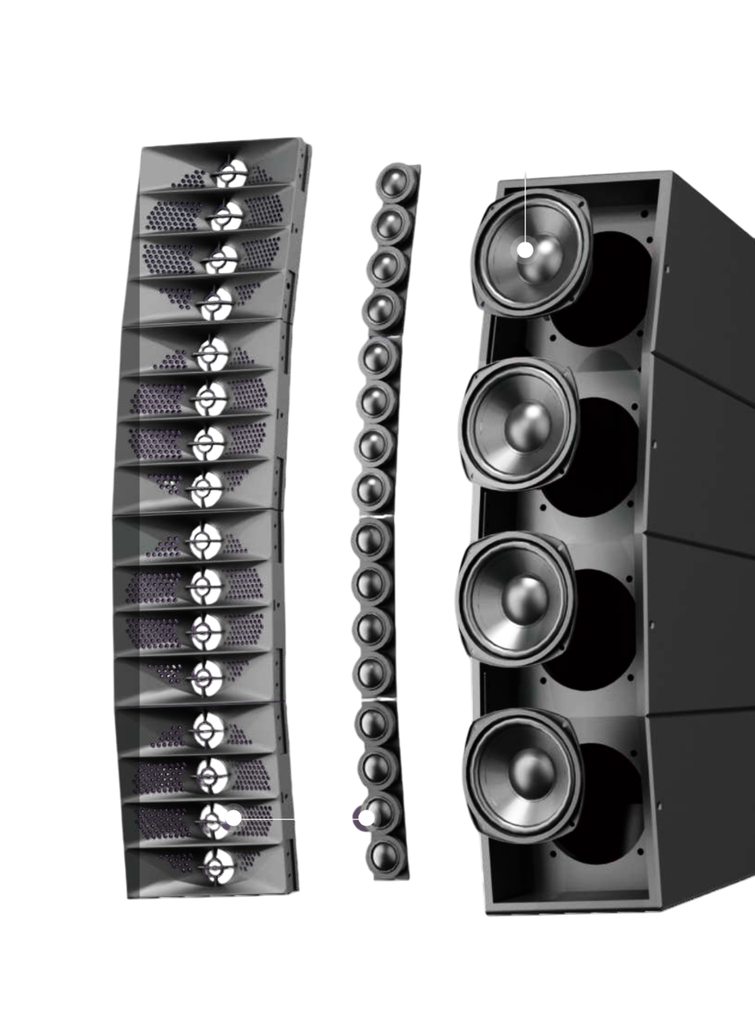 ALTAVOZ ACTIVO SOUNDKING, COLUMNA PORTATIL, (16X1", 4X5" NEO, 2X12"), 1800W RMS, CLASE D, 130 dB/SPL MAX, MEZCLADORA INCORPORADO DE 4 ENTRADAS