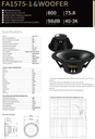 ALTAVOZ PASIVO SOUNDKING, (BOCINA SIN CAJA) DE 15", 800 WATTS MAX, 8 OHM, 40Hz - 3kHz, 98 dB, FERRITA