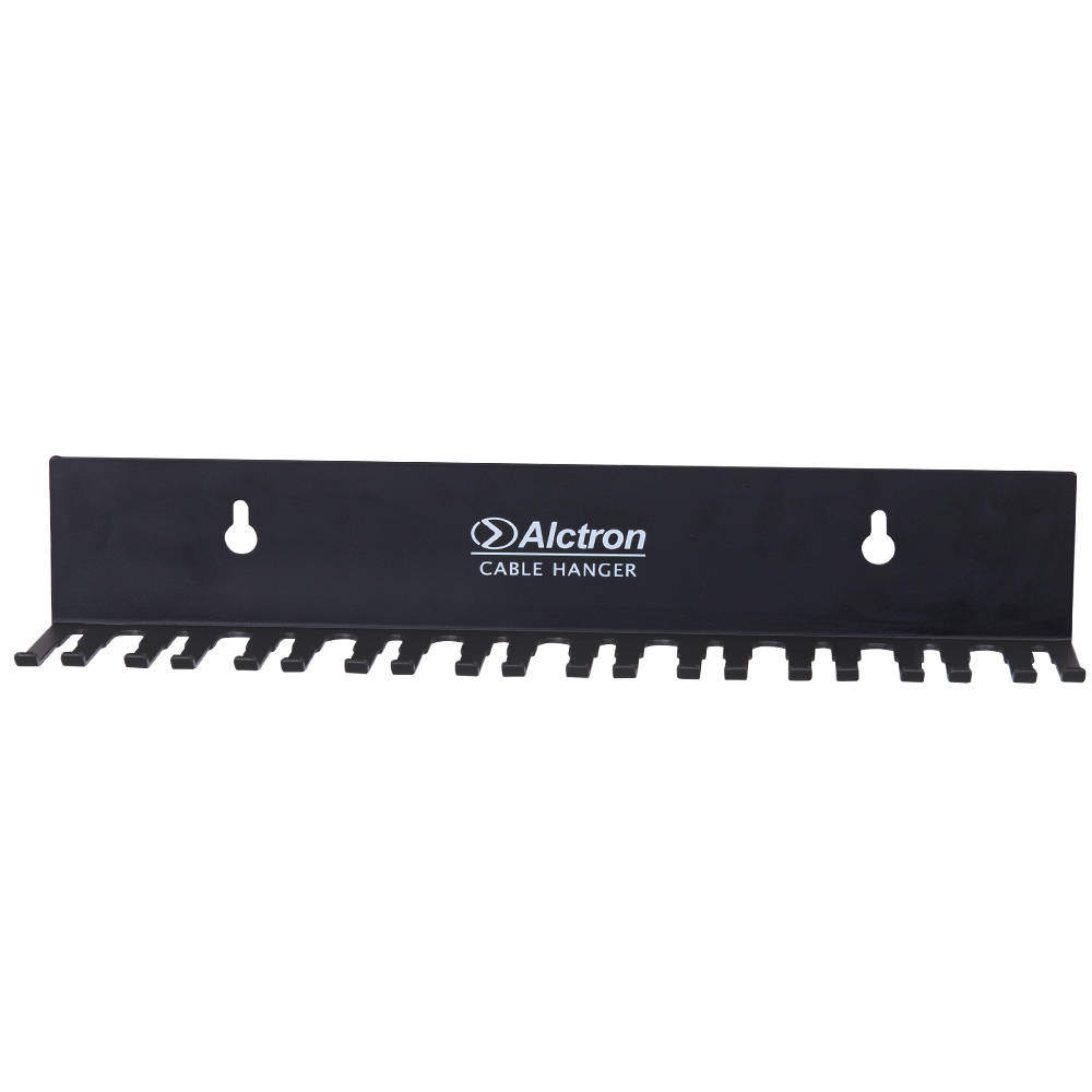 COLGADOR DE CABLES ALCTRON, PARA INSTALACION EN PARED, 19 ESPACIOS, COLOR NEGRO