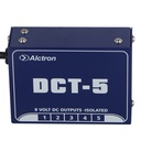 FUENTE DE ALIMENTACION ALCTRON, 5 CONECTORES 9V, 50mA, PARA PEDALES, MATERIAL DE METAL ROBUSTA, COLOR AZUL
