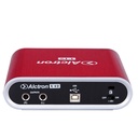 INTERFAZ DE AUDIO ALCTRON, 1 CANAL HIBRIDO, 1 CANAL TRS, 24 BITS/96 kHz, USB, COLOR ROJO