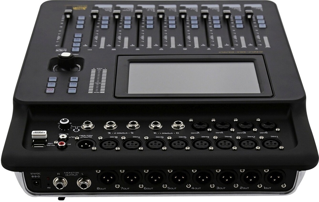 MEZCLADORA DIGITAL SOUNDKING, (CONSOLA) 16 ENTRADAS XLR, 8 SALIDAS XLR, PANTALLA 7", FX DSP, INTERFACE MULTITRACK, USB-B, LAN, 9 FADERS MOTORIZADOS (copia)