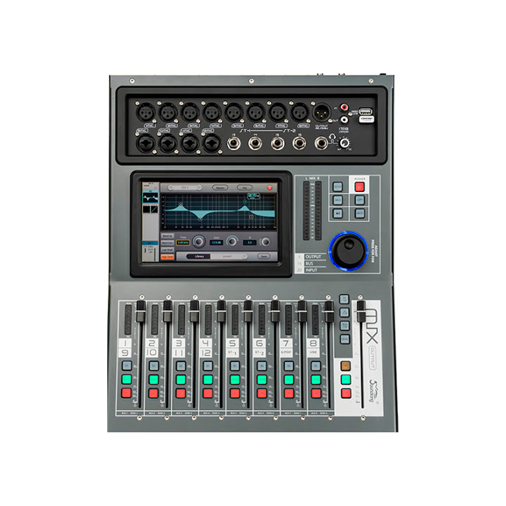 MEZCLADORA DIGITAL SOUNDKING, (CONSOLA) 16 ENTRADAS XLR, 8 SALIDAS XLR, PANTALLA TOUCH 7", DSP, INTERFACE MULTITRACK, 9 FADERS MOTORIZADOS (copia)