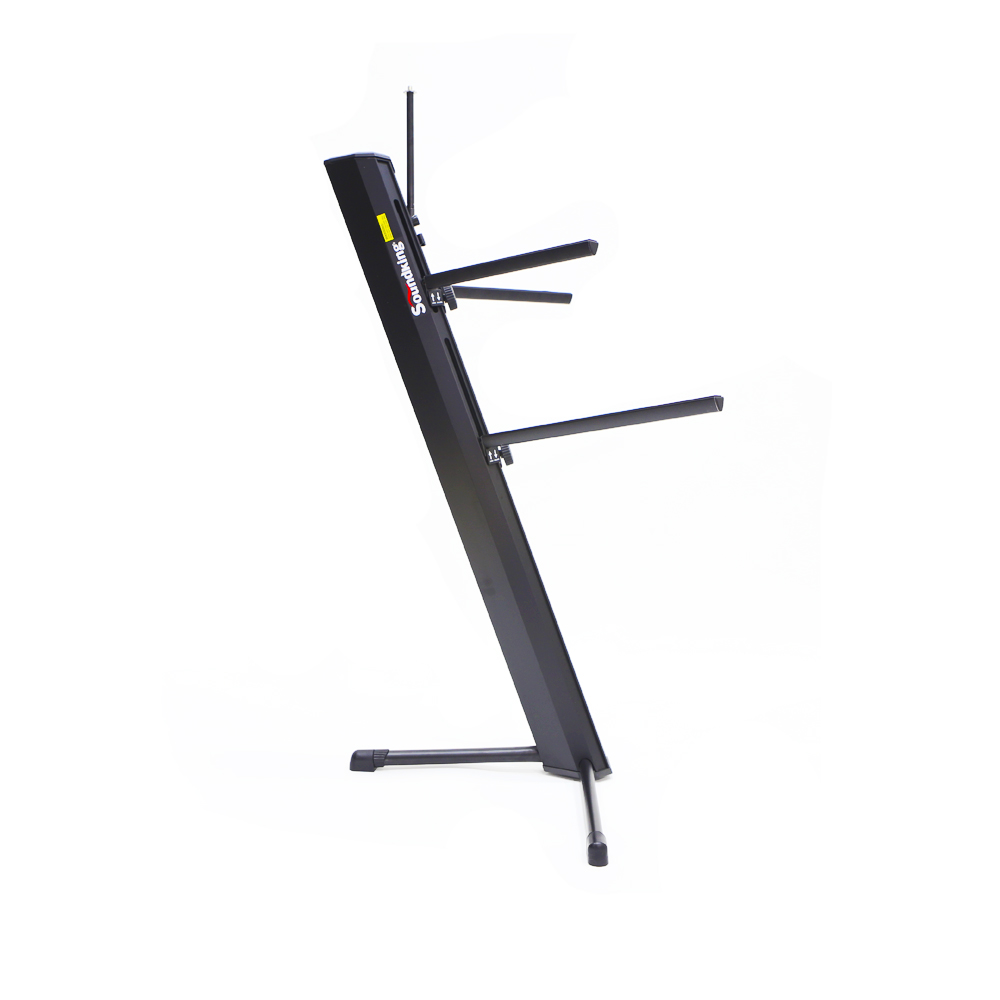 PEDESTAL PARA DOBLE TECLADO SOUNDKING, ESTILO CLASICO Z, ROBUSTO, AJUSTABLE, COLOR NEGRO
