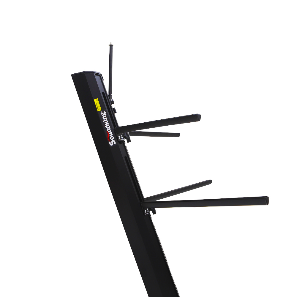 PEDESTAL PARA DOBLE TECLADO SOUNDKING, ESTILO CLASICO Z, ROBUSTO, AJUSTABLE, COLOR NEGRO