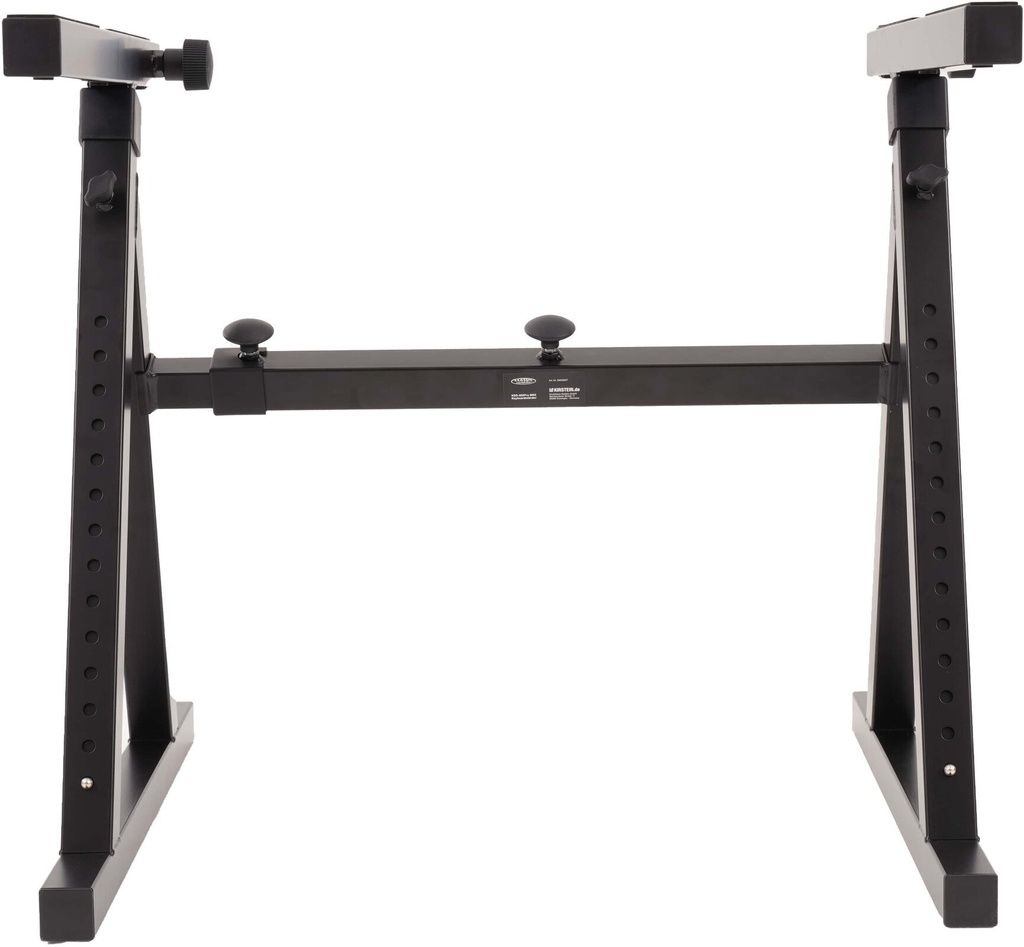 PEDESTAL PARA TECLADO SOUNDKING, BARRA CUADRADA, ESTILO Z CON REFUERZO TRASERO, AJUSTABLE, COLOR NEGRO