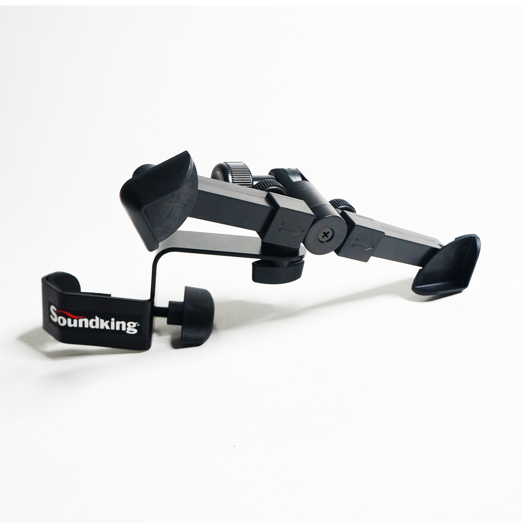 PEDESTAL (TRIPODE) SOUNDKING, PARA CELULAR O TABLET, INCLUYE CLIP DE 12.5 X 19 CM, COLOR NEGRO