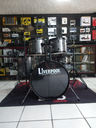 BATERIA ACUSTICA LIVERPOOL, 5PCS, GRIS LISO, ARO NEGRO