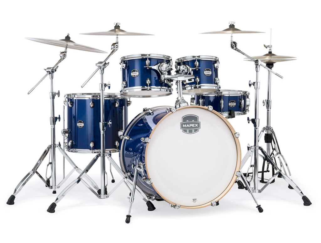 BATERIA ACUSTICA MAPEX, SERIE MARS, 5PCS, AZUL MEDIANOCHE, MEDIDAS: 22", 16", 14", 12", 10"