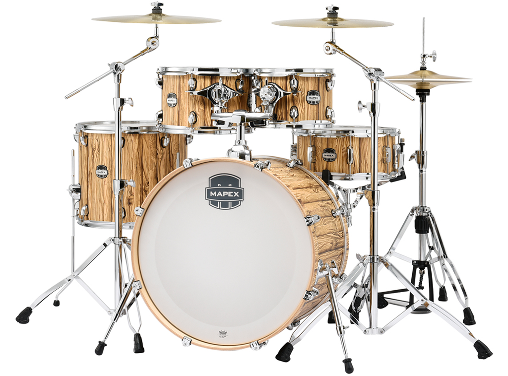 BATERIA ACUSTICA MAPEX, SERIE MARS, 5PCS, COLOR NATURAL (IW), MEDIDAS: 22"X18", 10"X07", 12"X08", 16"X14", 14"X6.5"