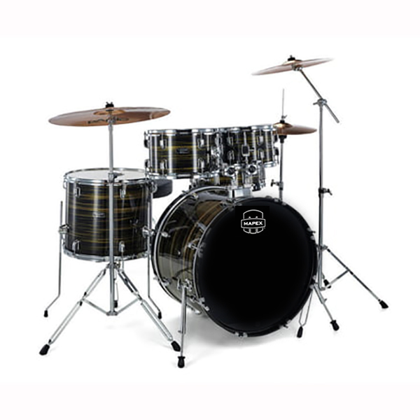 BATERIA ACUSTICA MAPEX, SERIE PRODIGY, 5PCS, COLOR GRANO AMARILLO EBANO, MEDIDAS: 22", 10", 12", 16", 14"