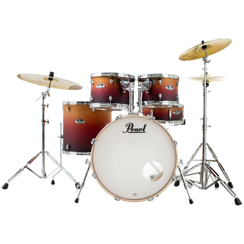 BATERIA ACUSTICA PEARL, SERIE EXPORT, 5PCS, ACABADO MATE, COLOR AMANECER AMBAR