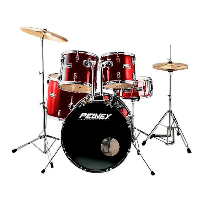 BATERIA ACUSTICA PEAVEY,  5PCS, COLOR VINO TINTO.
