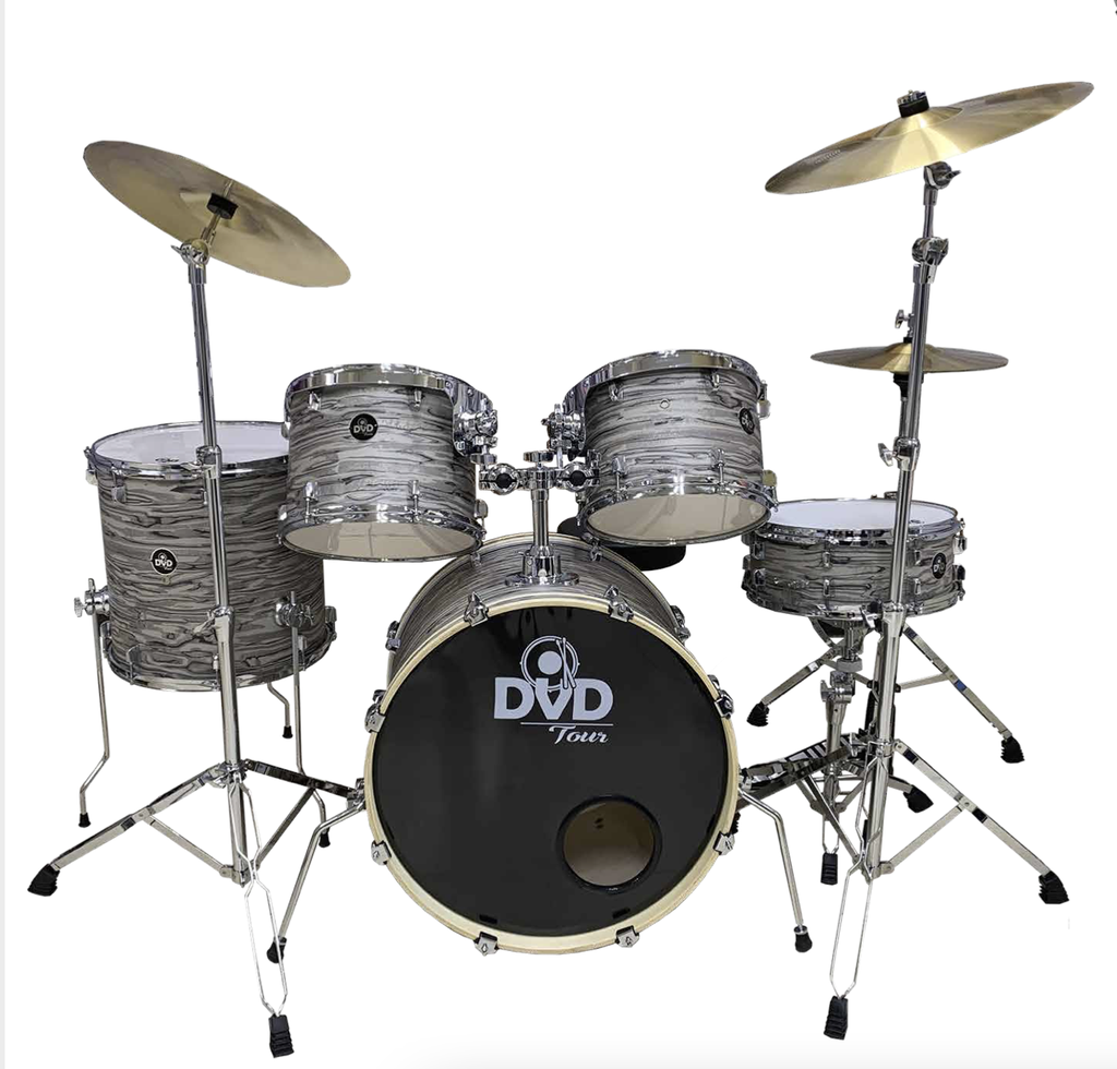 BATERIA ACUSTICA TOUR DVD, 5PCS, ZEBRA MATE, ARO CROMADO