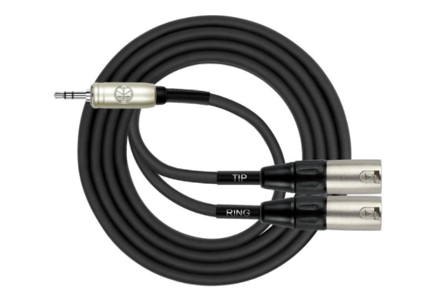 CABLE (Y) KIRLIN, (PARA MUSICA) TRS 1/8 - 2x XLR MACHO (TIP-RING), CAPA LISO NEGRO, 3 METROS