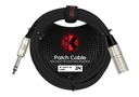CABLE CONEXION UNICA KIRLIN, TRS 1/4 BALANCEADO - XLR MACHO, CAPA LISO NEGRO, 3 METROS, 24 AWG