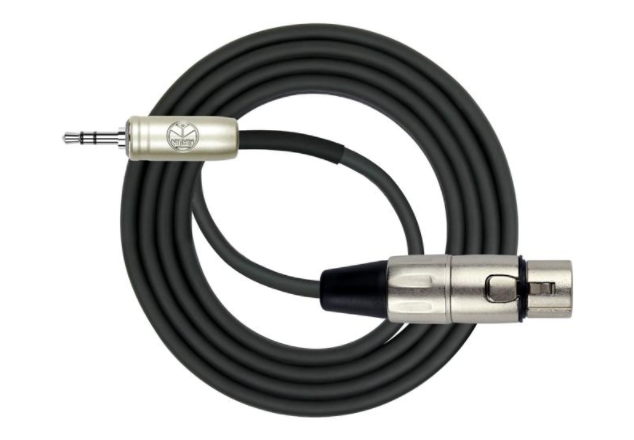 CABLE CONEXION UNICA KIRLIN, XLR HEMBRA - TRS 1/8, CAPA LISO NEGRO, 2 METROS