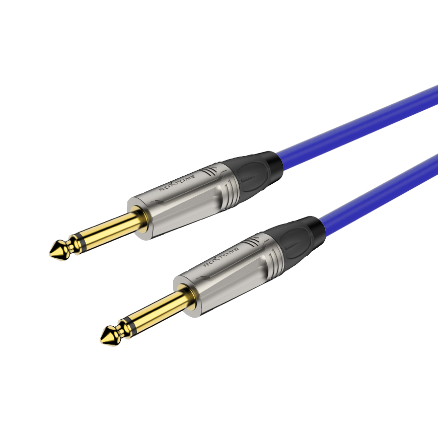 CABLE DE INTRUMENTO ROXTONE, TS 1/4 - TS 1/4, COLOR MORADO, 1 METRO