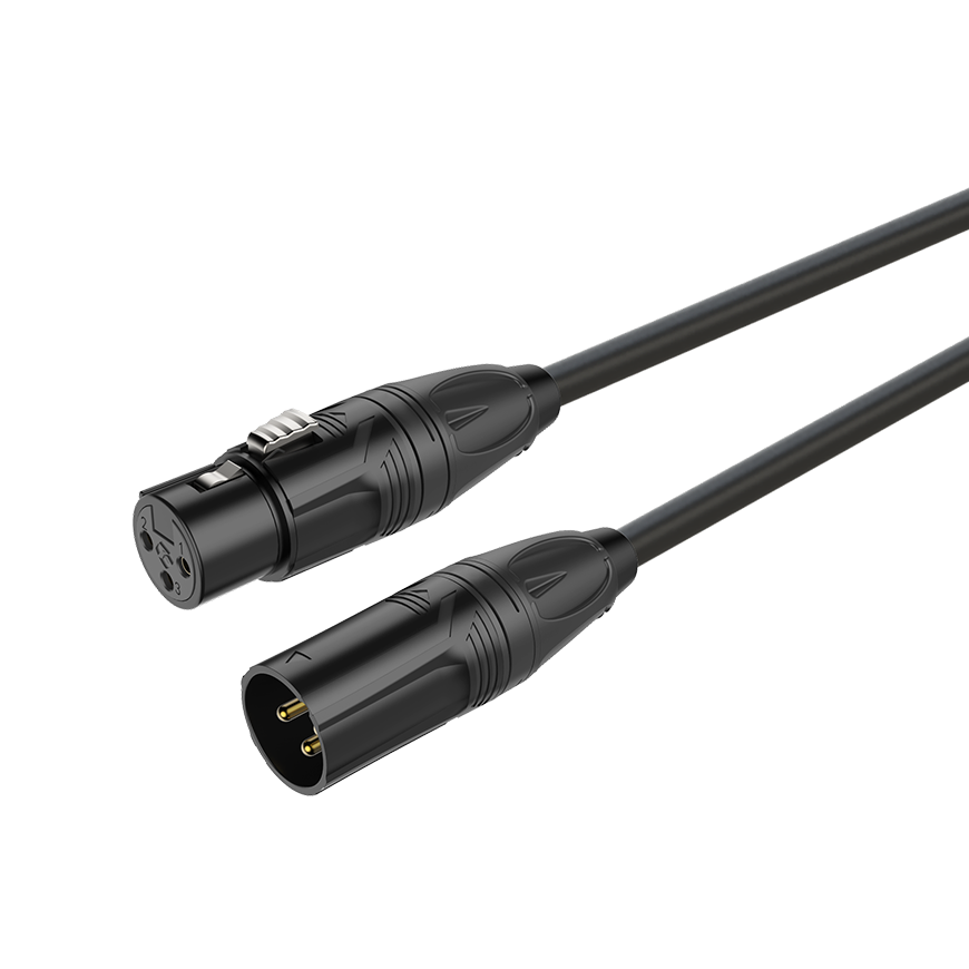 CABLE DE MICROFONO ROXTONE, XLR MACHO - XLR HEMBRA, COLOR AZUL, 1 METRO