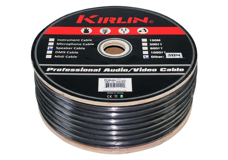 CABLE PARA BOCINA KIRLIN, CALIBRE 16, 2 LINEAS,20 METROS, NEGRO