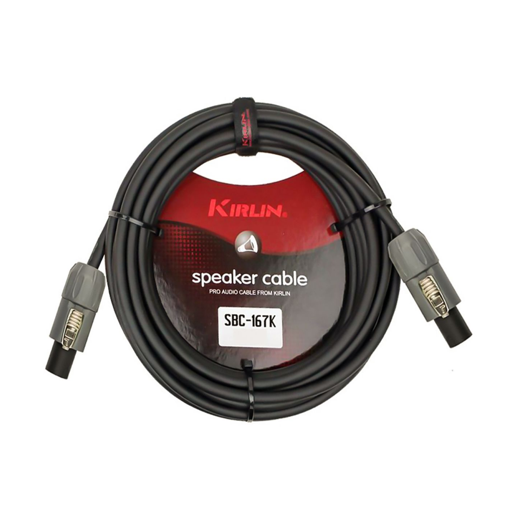 CABLE PARA BOCINA KIRLIN, SPEAKON - SPEAKON, CAPA LISO NEGRO, 10 METROS, 16AWG