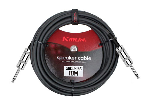 CABLE PARA BOCINA KIRLIN, TS 1/4 - TS 1/4, CAPA LISO NEGRO, 10 METROS