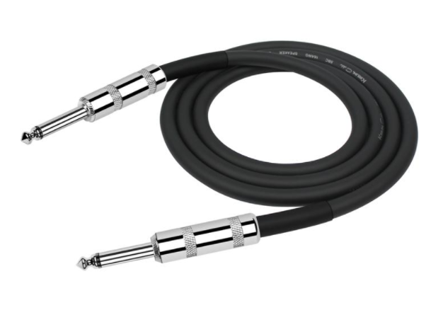 CABLE PARA BOCINA KIRLIN, TS 1/4 - TS 1/4, CAPA LISO NEGRO, 10 METROS