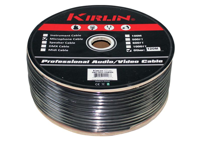 CABLE PARA DMX KIRLIN, CALIBRE 26, 3 LINEAS, COBERTOR DE PVC, POR METRO, NEGRO