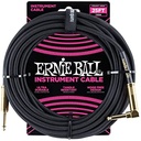 CABLE PARA INSTRUMENTO ERNIE BALL, TRENSADO EN ANGULO, COLOR NEGRO, 25PIES (7.5METROS)
